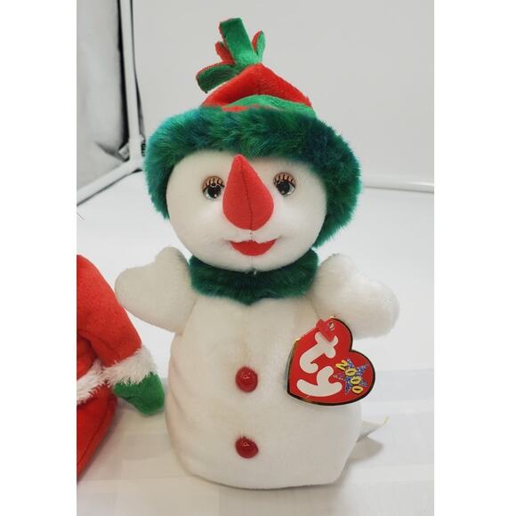 TY Beanie Babies "Snow Girl" 2000 & "Kringle"2004 Christmas Holiday Set of 2 - Picture 2 of 10